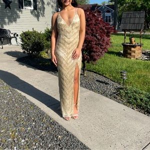 Elegant Gold Evening Dress